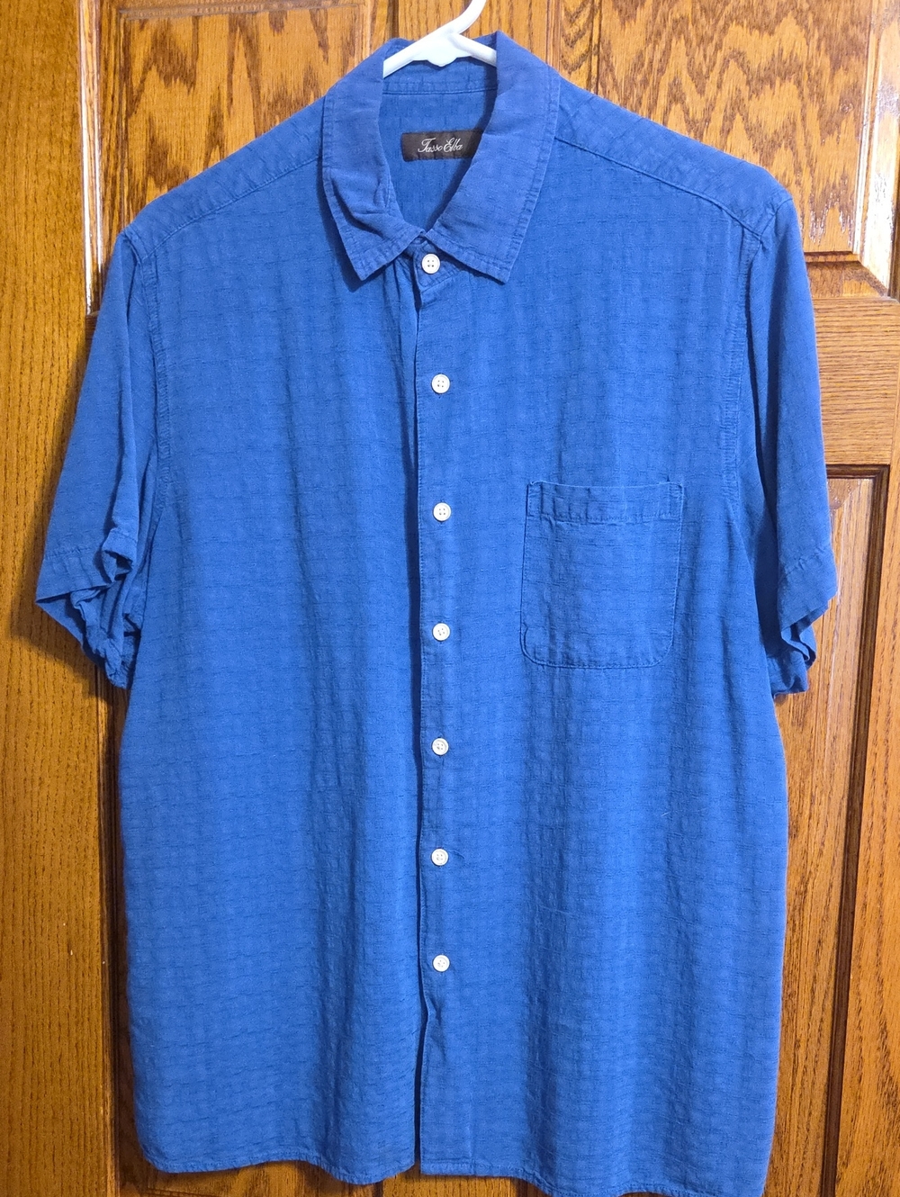 Tasso Elba Casual Short-Sleeve Button-Down Shirt in Blue